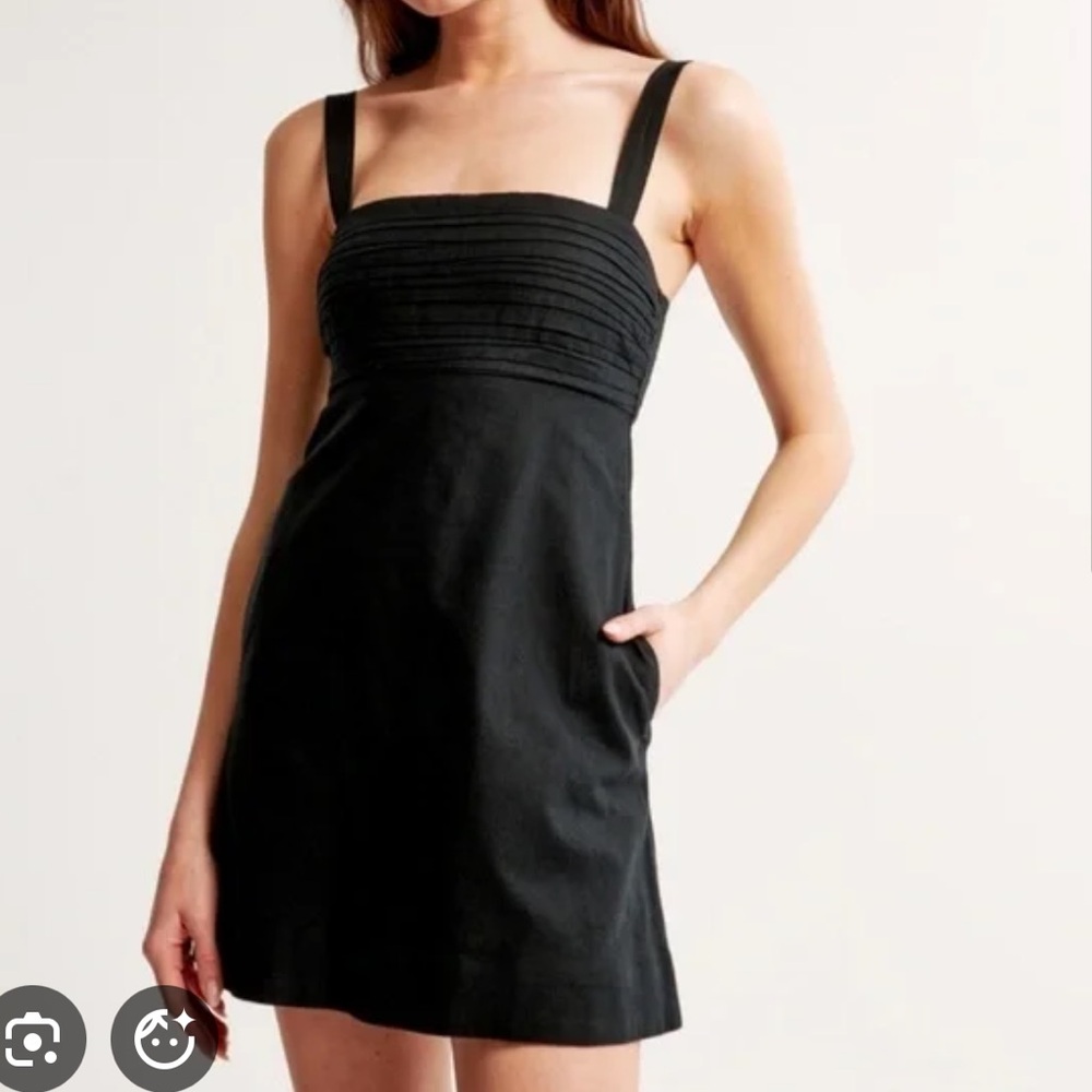 NWT women’s Abercrombie black small petite linen dress